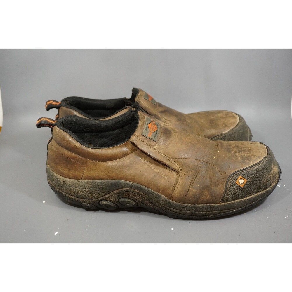 Merrell Work Jungle Moc Mens 12 Brown Leather Composite Safety Toe Shoes J15793W